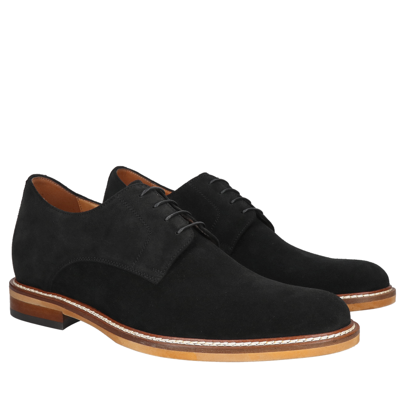 Buty podwyższające ze skóry zamszowej na jasnej podeszwie od polskiego producenta, Conhpol, Konopka Shoes