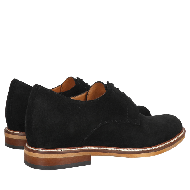 Buty podwyższające ze skóry zamszowej na jasnej podeszwie od polskiego producenta, Conhpol, Konopka Shoes