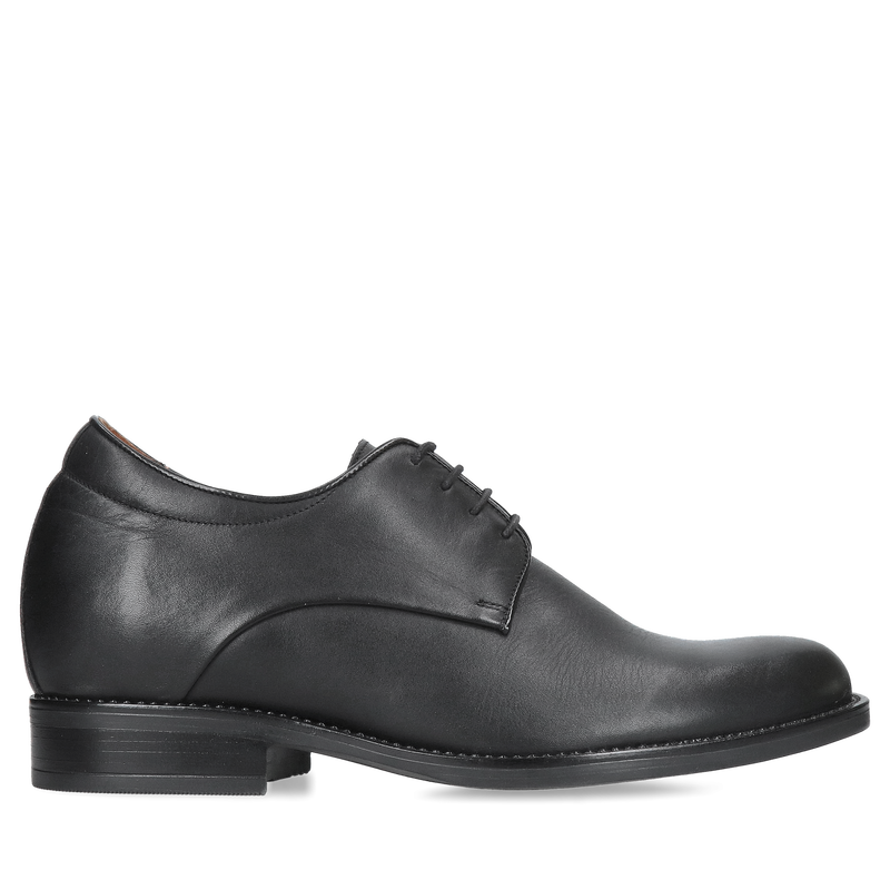 Męskie eleganckie buty podwyższające do garnituru ze skóry licowej +7cm, Conhpol, Konopka Shoes