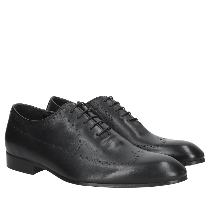 Eleganckie półbuty męskie oxford z licowej skóry naturalnej, wizytowe męskie buty