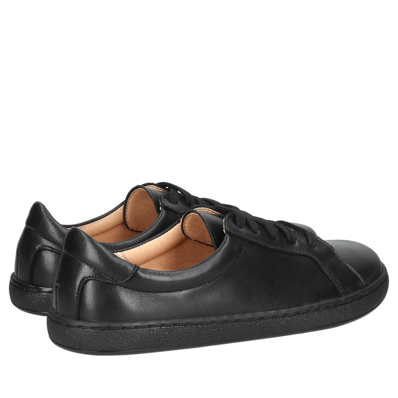 Czarne półbuty skórzane barefoot, półbuty jesienne barefoot