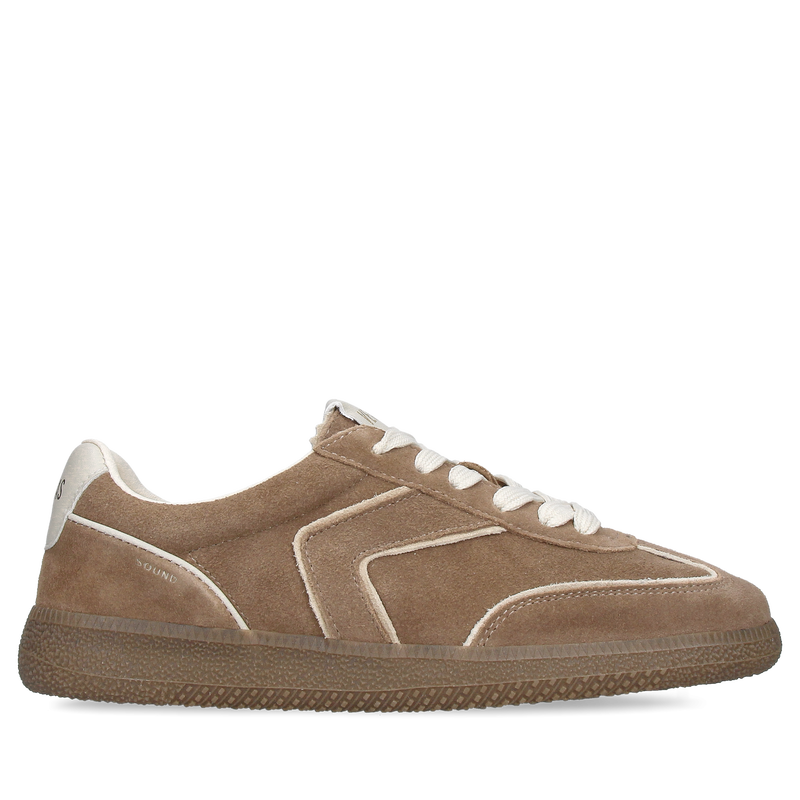 Damskie brązowe sneakersy ze skóry zamszowej, sportowe buty na co dzień