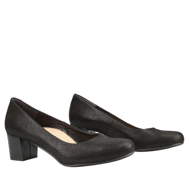 Czarne czółenka Elizabeth, Conhpol Relax- polska produkcja, Czółenka, RE0166-04, Konopka Shoes